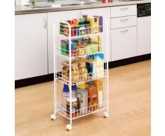 Iris 530868 magazzino scaffale con rotelle, supporto/pratico/incastro/psante lorganico/spazi scaffale, nicchie/cucina armadio, scaffale da cucina - 4 Schuben