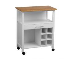 Premier Housewares 2403410 Carrello da Cucina, Top in Bambù, Bianco