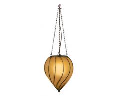 Naeve Leuchten Orient 724098 - Lampadario in metallo e vetro, 1 x E27, 60W, altezza: 35 cm, diametro: 25 cm, colore: arancione/marrone