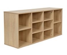 ts-ideen Panca Corridoio Scomparti Scarpe Bagno Scarpiera Panca Grigio Imitazione Legno di quercia 103,5 x 54 cm