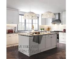 Moderno Stile industriale Ristorante Lampada a sospensione Contemporanea Elegante Bar Luce d'attaccatura Bianco Cava Ferro Sala da pranzo Lampada a sospensione Globo Design Luci per Soggiorno Caffè Ho 40CM