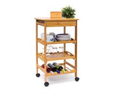 Relaxdays -Carrello per Cucina in Bambù Modello James XL, H X B X T: 80.5 X 50 X 37 cm