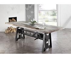 Legno massello Legno antico Ferro laccato Tavolo da pranzo 240x100 Mobili in legno massello stile Industriale mobili massiccio industriale #25