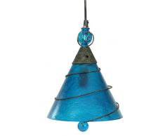 Naeve Leuchten 606699 - Lampadario decorativo, 1 x E14, 30 W, H 33 cm, D 20 cm, in metallo e plastica, colore: Turchese