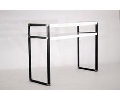 Mobilifiver Luxury Consolle Ingresso, Melaminico/Metallo, Bianco Lucido, 110 x 40 x 80 cm