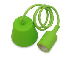 Lampadario a Sospensione Lampade a Sospensione Silicone Verde Moderni con Portalampada E27 Lunghezza Totale 104CM di Enuotek