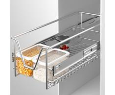 TecTake Cassetti da cucina con ripiano telescopiche 30cm