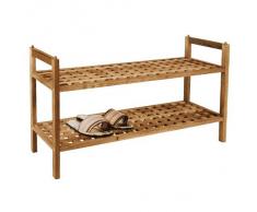 Scarpiera in Legno di Noce Oliato 69 x 26 x 40 cm Corridoio Scaffale Scarpe
