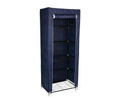 takestop® SCARPIERA 5 RIPIANI SALVASPAZIO CON COPERTURA ANTIPOLVERE PORTA 58x28x90CM CAMPEGGIO SCARPE PANTOFOLE ORGANIZER RIPOSTIGLIO CAMPEGGIO colore casuale