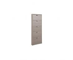 SCARPIERA SCARPIERE LEGNO SLIM 5 ANTE RIBALTE IN KIT GRIGIO PORTA SCARPE DESIGN