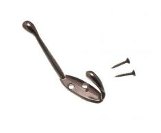 SINGOLO APPENDINI PER CAPPELLI E CAPPOTTI GANCIO APPENDIABITI IN BRONZO + VITI ( confezione da 10 )