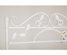 Dipamkar® Bianco Stile Antico Stand Appendiabiti Attaccapanni di Ferro Shoe & cappelliera H163 x W80 xD50 cm