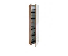 Valdomo Mirror Scarpiera Anta a Specchio, Legno, Noce, 50x18x180 cm