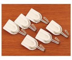 Aridox (TM) 6 pcs bianco famiglia appendiabiti da parete cappelli sacchetto chiave Adesivo Gancio di plastica max 1,5 kg