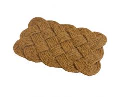 JVL - Zerbino per interni, in fibra di cocco naturale, fatto a mano, 45 x 75 cm, stile a corda annodata, colore: marrone
