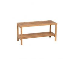 Homestyle, Scaffale di bambù libreria bamboo 80x30x40 2 Ripiani a doghe Porta Scarpe scarpiera Panca Ingresso