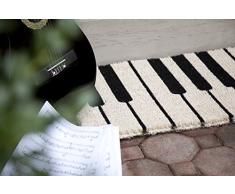 Entryways - Zerbino in fibra di cocco, lavorazione a mano, 45 x 75 cm, fantasia: pianoforte
