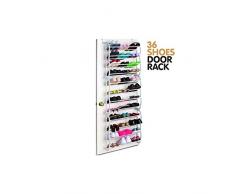 hasëndad Door Rack Scarpiera Scaffale, Acciaio e Plastica, Bianco, 52 x 177 x 17 cm