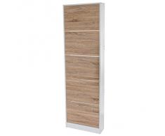 Scarpiera salvaspazio T363 5 scomparti 17x51x170cm truciolato ~ quercia