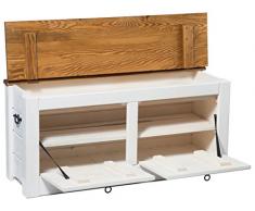Salvaspazio panca scarpiera in bianco 120 cm larghezza