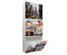 SCARPIERA MODULARE COMPONIBILE IN ABS SALVASPAZIO CM. 51X17X40 H NY LONDON ROUTE66
