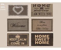Zerbini Cocco Bianchi/Neri/Grigi Base Pvc 45X75 cm tappeto ingresso pelo corto