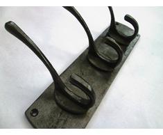 IRONMONGERY WORLD-® IN 4 COLORI, IN GHISA, PER CAPPELLI E CAPPOTTI CON GANCI APPENDI GRUCCE, ANTIQUE IRON LAQUERED