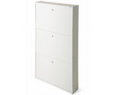 SCARPIERA SCARPIERE LEGNO SLIM 3 ANTE RIBALTE KIT COLORE BIANCO PORTA SCARPE