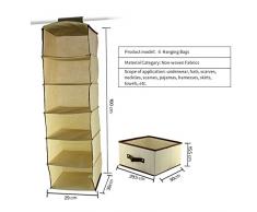 6 Mensola guardaroba bagagli Unità Maglione Organizzatore per riporre i vestiti, asciugamani, lenzuola, scarpe (Beige)