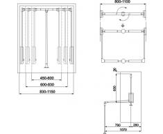 GTV Lift estraibile armadio appendiabiti Hanger morbida regolabile Return, pantografo con olio Lift 450 mm-600 mm