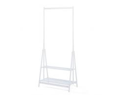 Foppapedretti 9900417210 Myhome Stand-Up Piantana Appendiabiti Pieghevole con Due Ripiani Porta Accessori in Alluminio Laccato Bianco, Bianco