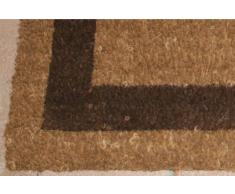 TAPPETO ZERBINO COCCO NATURALE DESIGN CORNICE MARRONE CM. 80X45