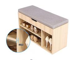 Panca Posteggio Scarpe Stile Loft Retro Vintage Legno & Pelle Finta ICA