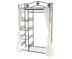 Appendiabiti guardaroba scaffale portaoggetti moderno 43x100x172cm ~ con tenda