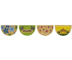 Zerbino tappeto fibra di Cocco, Fantasy welcome semicerchio 40X65 cm 1 pz