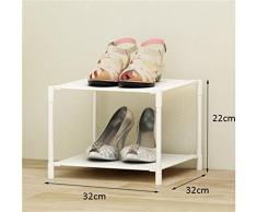 Rack di scarpe per mobili da corridoio Rack Simple Shoe 2 Tiers Portapacchi multifunzionali a mensola in plastica (32 * 32 * 22cm) Armadio per mobili-WXP