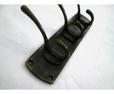 IRONMONGERY WORLD-® IN 4 COLORI, IN GHISA, PER CAPPELLI E CAPPOTTI CON GANCI APPENDI GRUCCE, ANTIQUE AGED BRASS