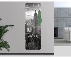 Appendiabiti - Manhattan Skyline 139x46x2cm, appendiabiti a muro, appendiabiti da muro, appendiabiti da parete, appendiabiti design