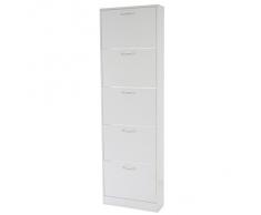 Scarpiera salvaspazio T363 5 scomparti 17x51x170cm truciolato ~ bianco