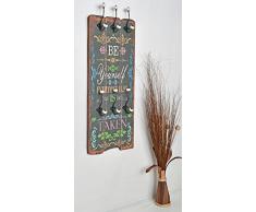 Appendiabiti da parete "Be yourself" effetto shabby attaccapanni 100 x 40 cm