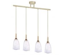 4 lampade a sospensione in ottone lampada Honsel 77114