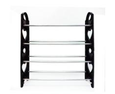 Portascarpe 4 Ripiani in Metallo Scarpiera Scaffali 12 Paia di Scarpe Organizer