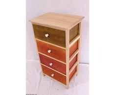 Side armadio, credenza, cassetto/corridoio armadio 4 cassetti colorati disponibile in 3 misure