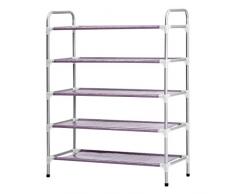 Finether Scarpiera Scaffale di Scarpa, 5-Tier Scarpe Organizer Portascarpe In Acciaio Tessuto