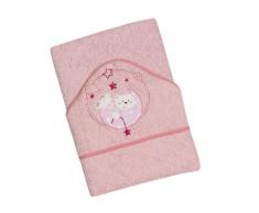 Interbaby, Asciugamano da bagno per bambini, 1 x 1 m, Rosa (Rosa)