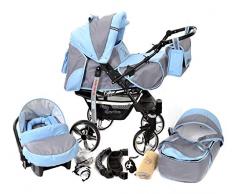 3-in-1 Travel System con carrozzina, seggiolino auto, passeggino sportivo e accessori CON RUOTE GIREVOLI