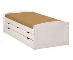 Letto Singolo Legno Bianco 3 cassetti letto estraibile camera letto ragazzi ULLI