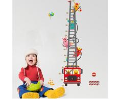 Ufengke® Fumetto Camion Dei Pompieri Pompieri Adesivi Murali Con Metri, Camera Dei Bambini Vivai Adesivi Da Parete Removibili Stickers Murali Decorazione Murale