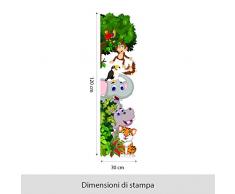 R00354 Adesivo murale per bambini Wall Art - Benvenuti nella giungla 2 - Misure 30x120 cm - Decorazione parete, adesivi per muro, carta da parati