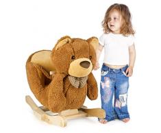 Leomark Cavallo a dondolo, orsacchiotto 102/244083 Dondolo Cavallo Animale a Dondolo Bambini Peluche Giocattolo